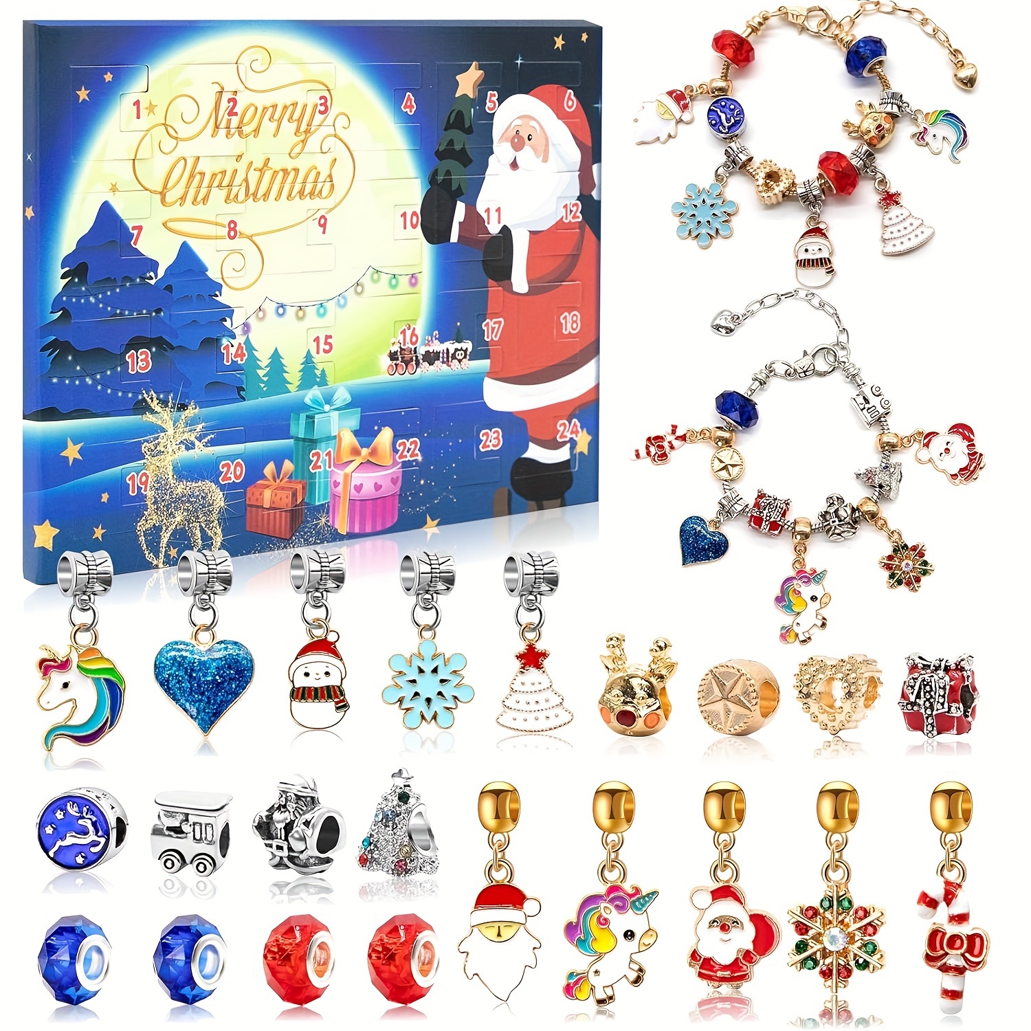 Pandora Beads Charms Jewelry Bracelet Set Advent Calendar - Gifteee