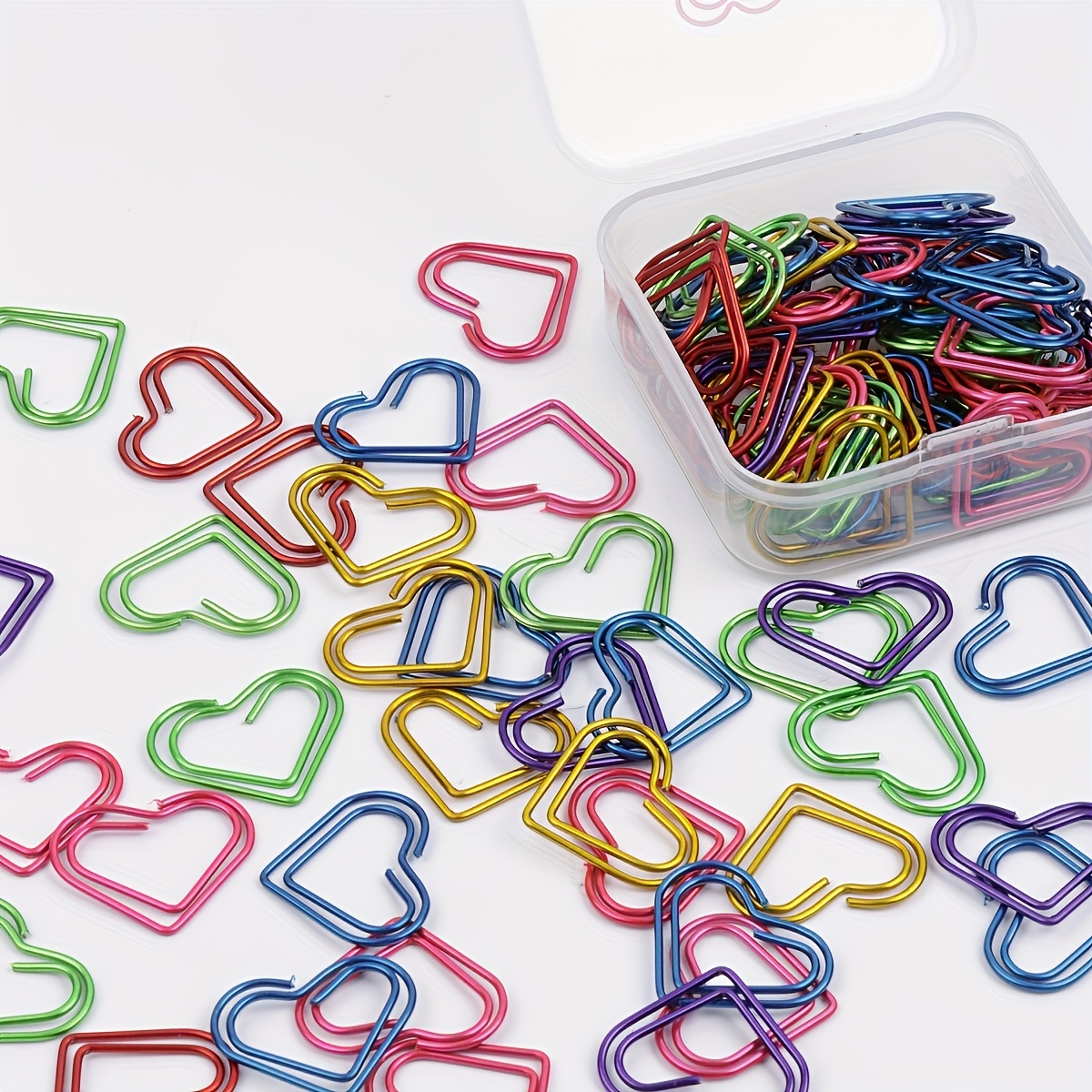 Creative Colored Heart-shaped Paper Clip Metal Paper Clip Heart-shaped Paper  Clip - Temu