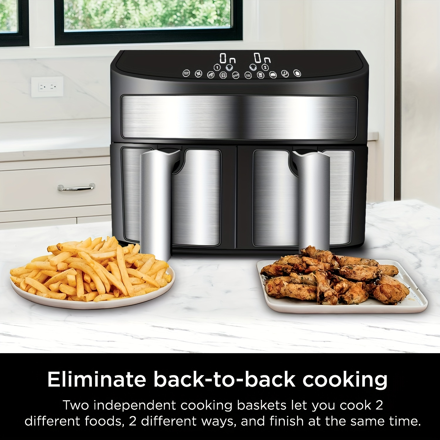 8 Quart 6-in-1 Dualspace Air Fryer With 2 Independent Frying