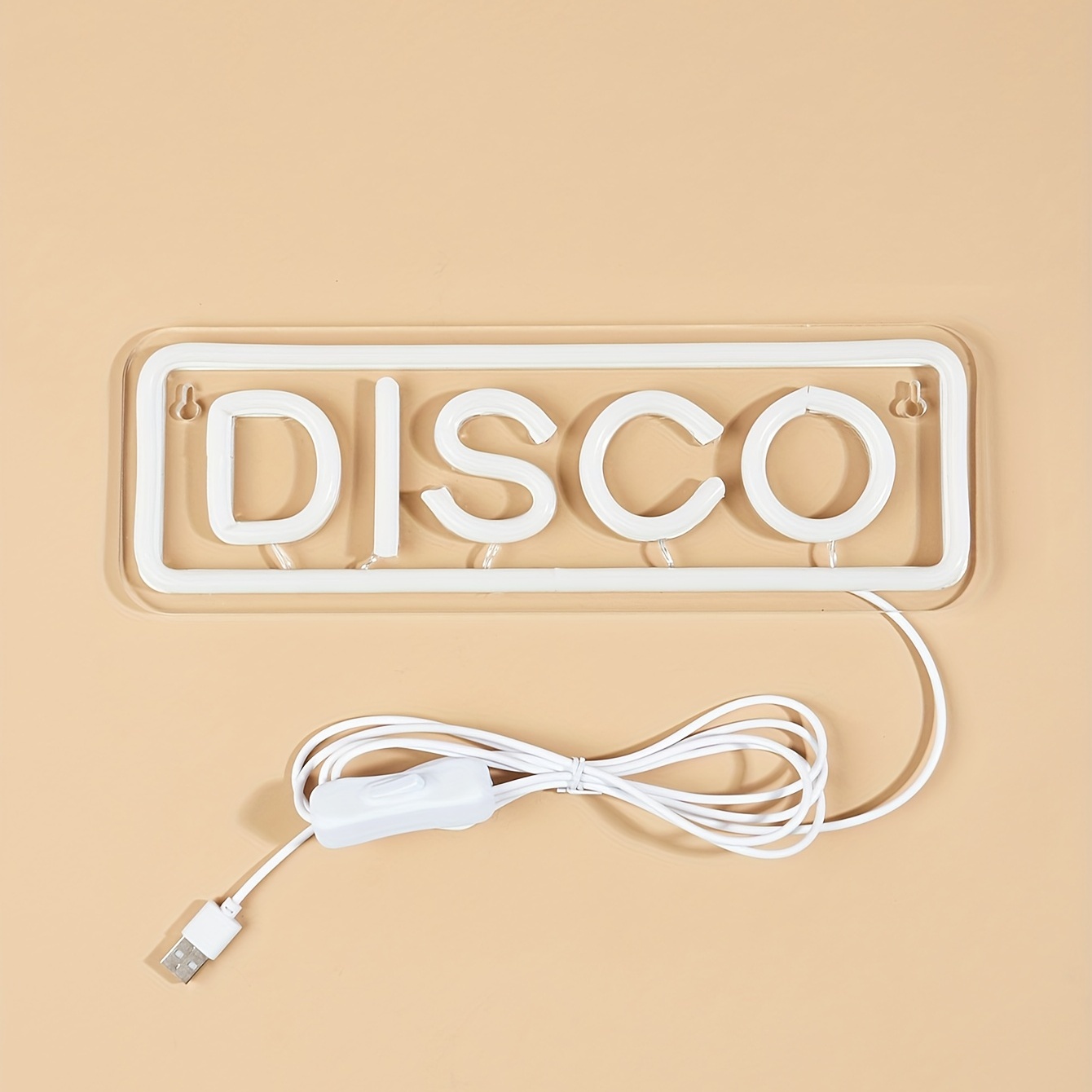 Yellow 'Disco' Acrylic Box Neon Light