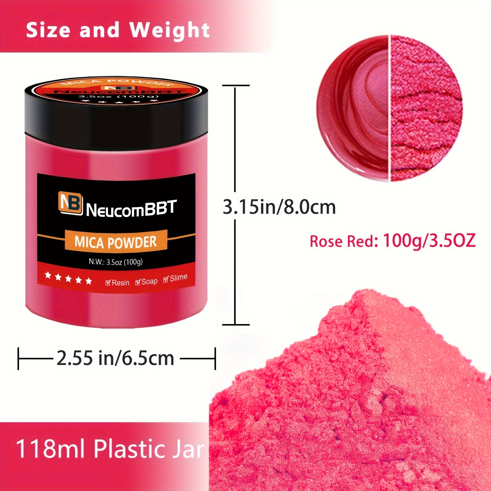 Mica Pigmento en polvo color Rosa