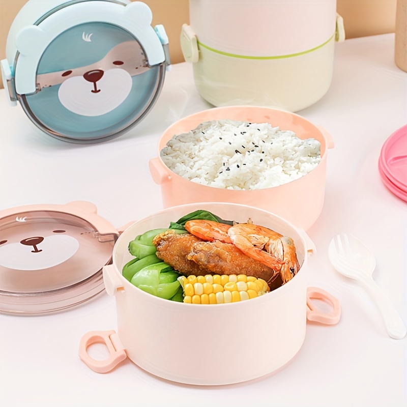 Kawaii Lunch Box For Girls Women Cute Plastic Picnic Bento Box Microwavable  Portable Food Container For