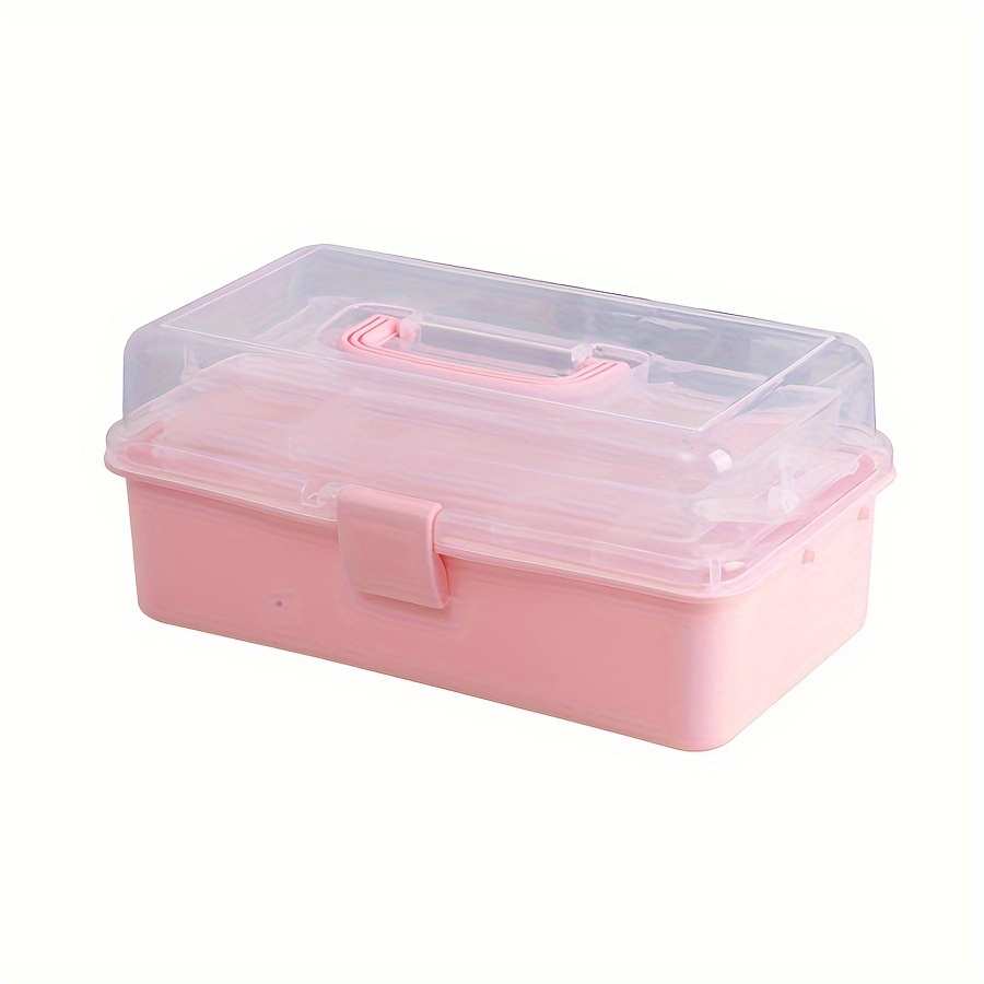 3 Layer Medicine Storage Box Portable Folding Organizers Plastic