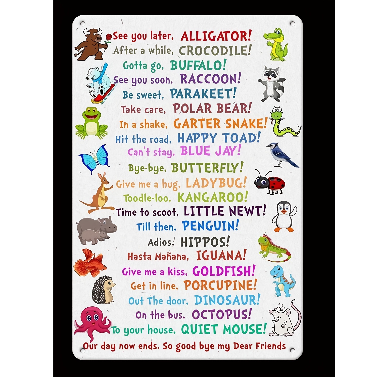 

1pc, Tin Metal Sign, Funny Animal Poster, See You Later Alligator Home Decor, Wall Art Christmas Housewarming Birthday Gifts, Back To School Student Teacher Office Decor (8''x12''/20cm*30cm)