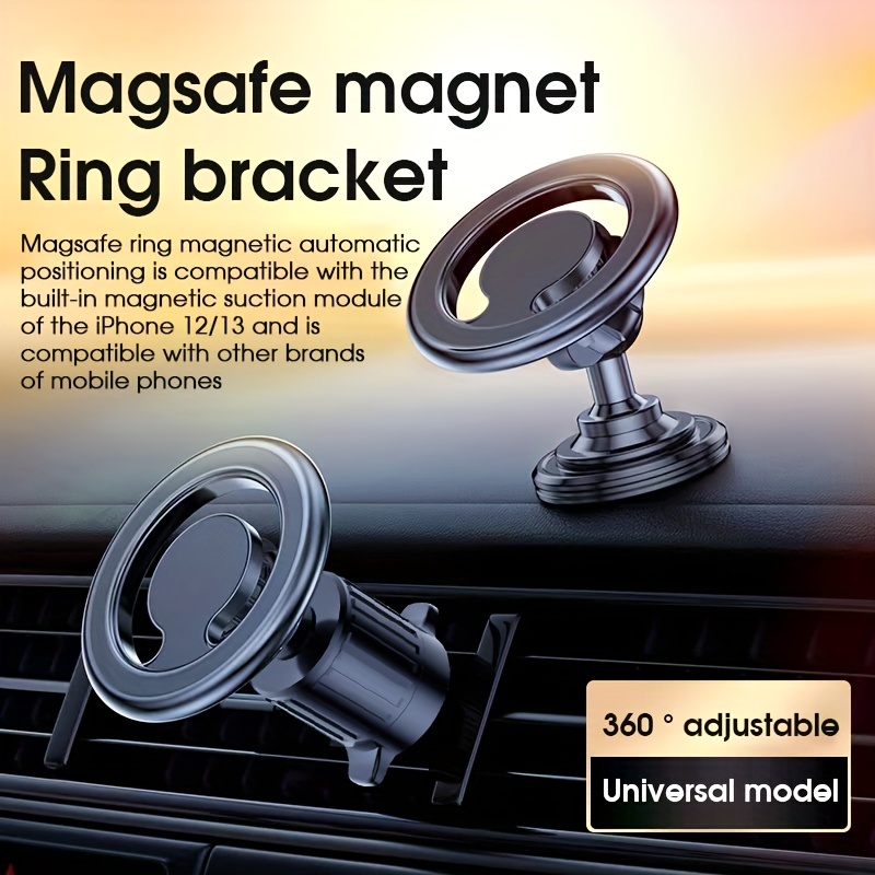 Soporte para teléfono para automóvil Magsafe Succión magnética Teléfono  móvil 360 ° Soporte MageSafe ajustable en automóvil para todos los teléfonos
