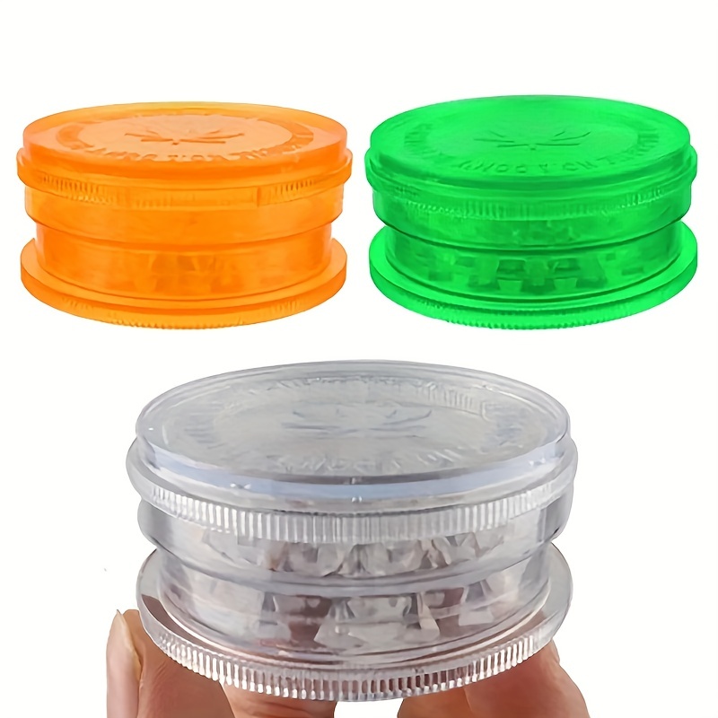 Portable 2 Layers Plastic Herb Grinder Tobacco Shredder Plain Spice Hand  Crusher