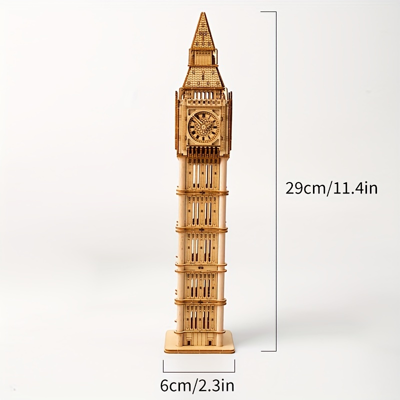 3D Wooden Puzzle Big Book Clock Decoration Model Toy