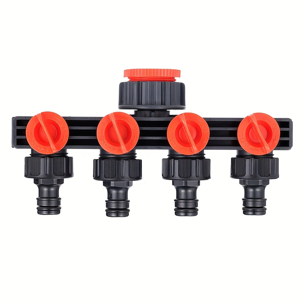 

4 Way Outlets Garden Irrigation Hose Pipe Water Tap Splitter Adaptor Connector, Tap Connector