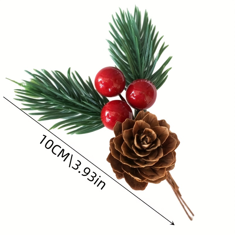 10Pcs Mini Simulation Christmas Pine Picks Stems Artificial