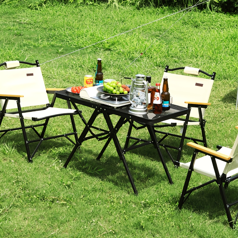 1pc Portable Folding Table, X-shaped Aluminum Alloy Table, For Outdoor  Barbecue Camping Picnic Fishing