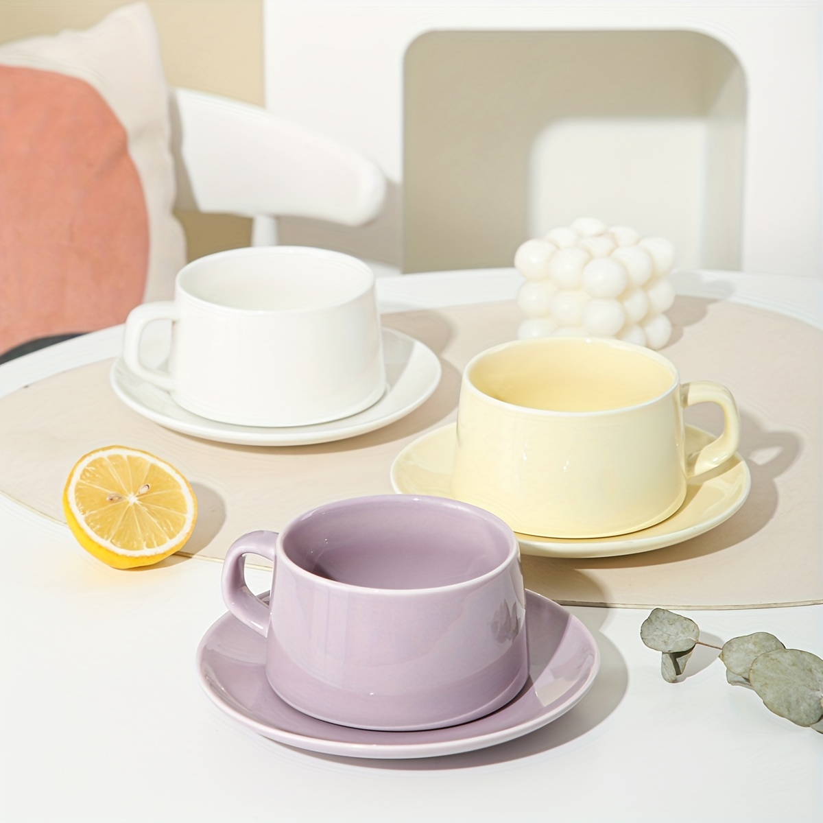 Ensemble de tasses à thé en porcelaine pour thé du matin - avec