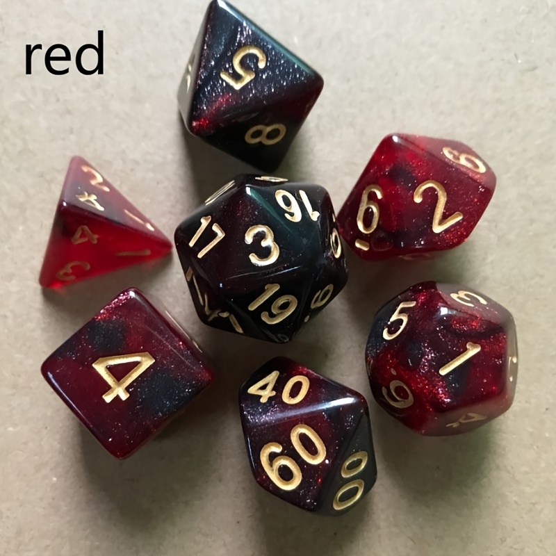 7pcs Starry Sky Two Polyhedral Dice Set Board Game Dice Set