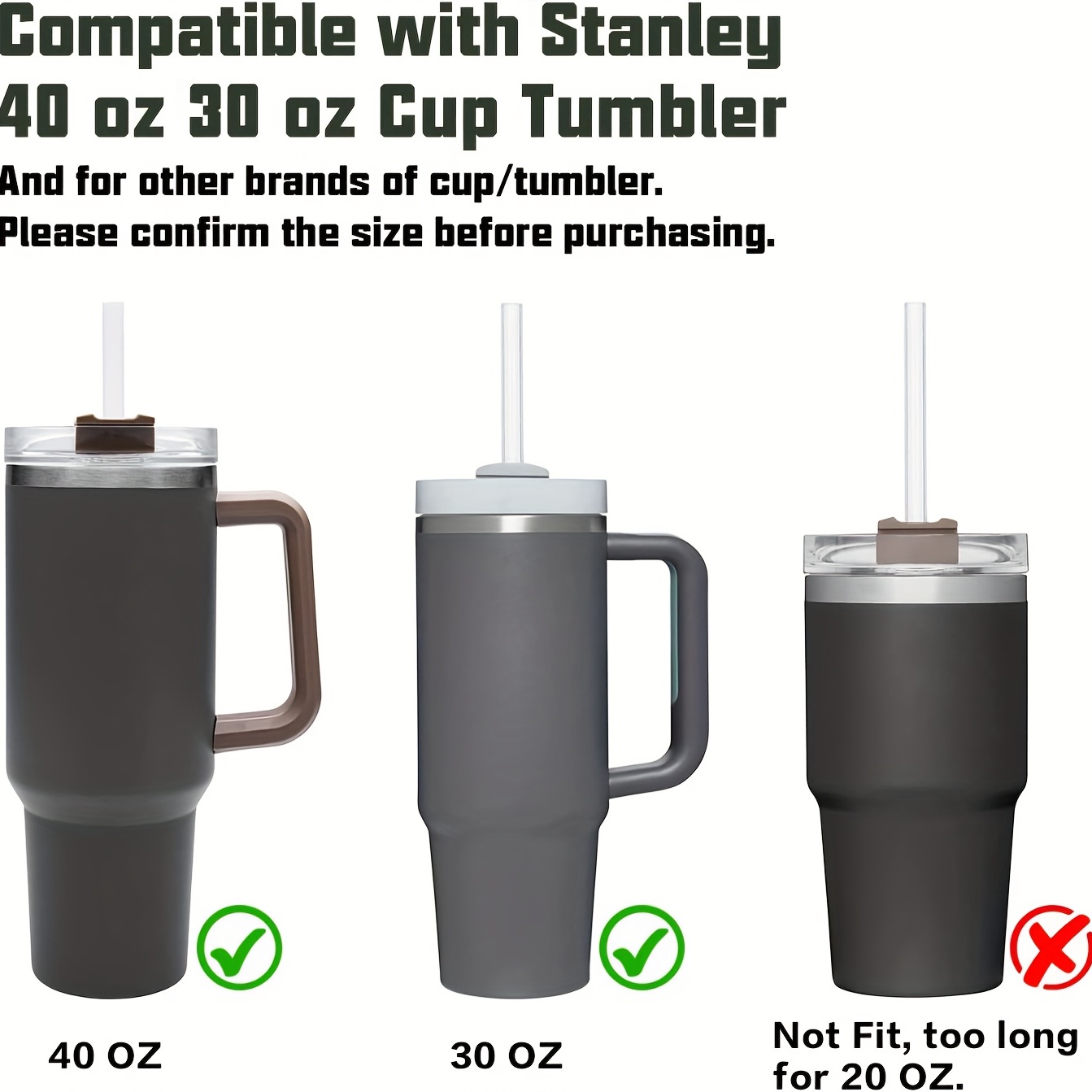 Stainless Steel Replacement Straws for Stanley Adventure Travel Tumbler 40oz,  6pcs Reusable Straws with Cleaning Brush - AliExpress