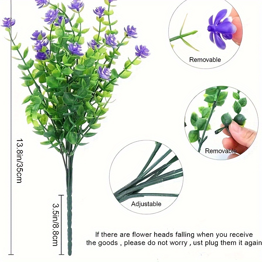 6 pacchi di fiori artificiali da esterno resistenti ai raggi UV