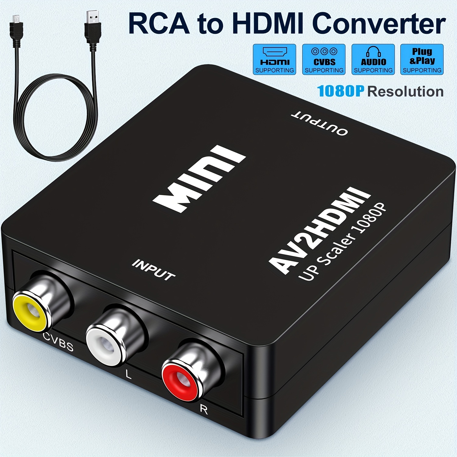 Full HD 1080P Wii vers HDMI convertisseur adaptateur Wii2HDMI convertisseur  3.5mm Audio pour PC HDTV écran~Wii to HDMI Converte