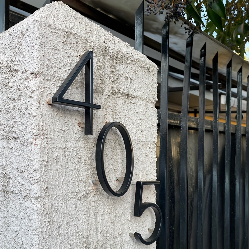Stainless Steel House Number Sign #0 9 Huisnummer Outdoor Silver