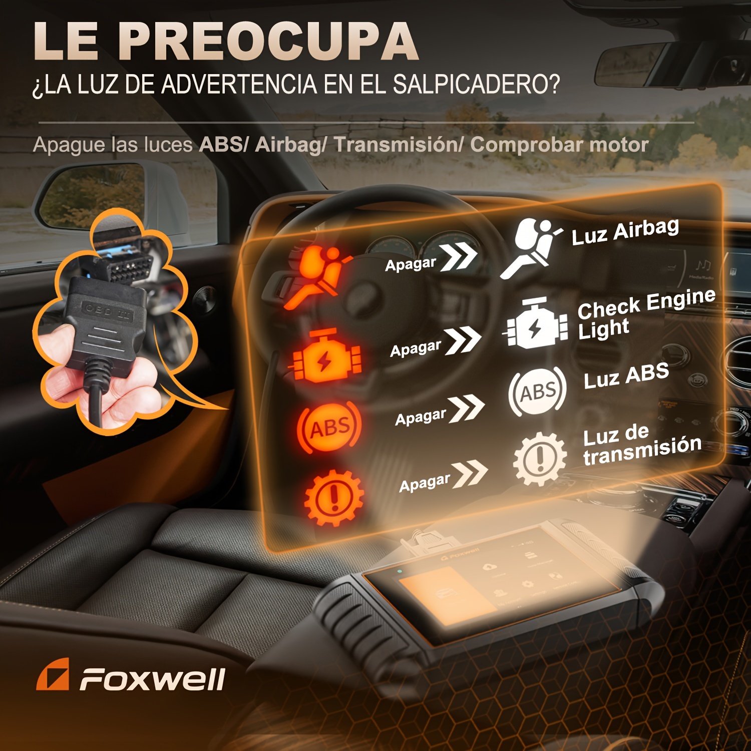 Foxwell Nt706 Obd2 Scanner Abs/srs/airbag/check Engine