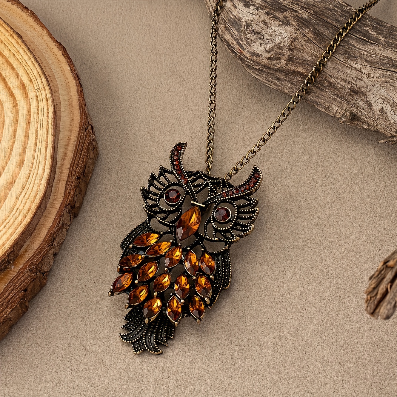 Antique owl clearance pendant