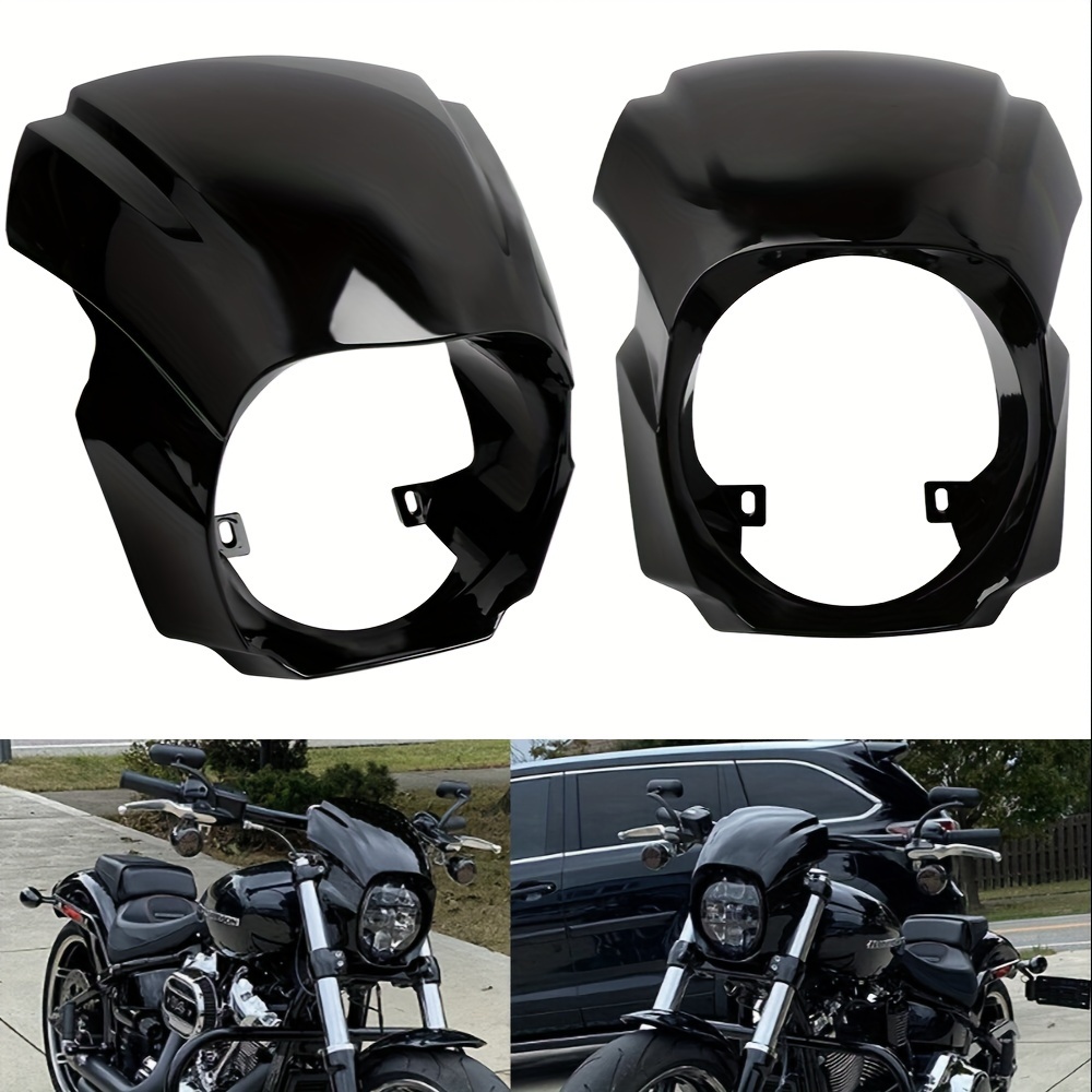 Moto Noir 5.75'' Phare Phare Garniture Anneau pour Harley Sportster Iron Xl  883 1200 Dyna Softail Street Bob