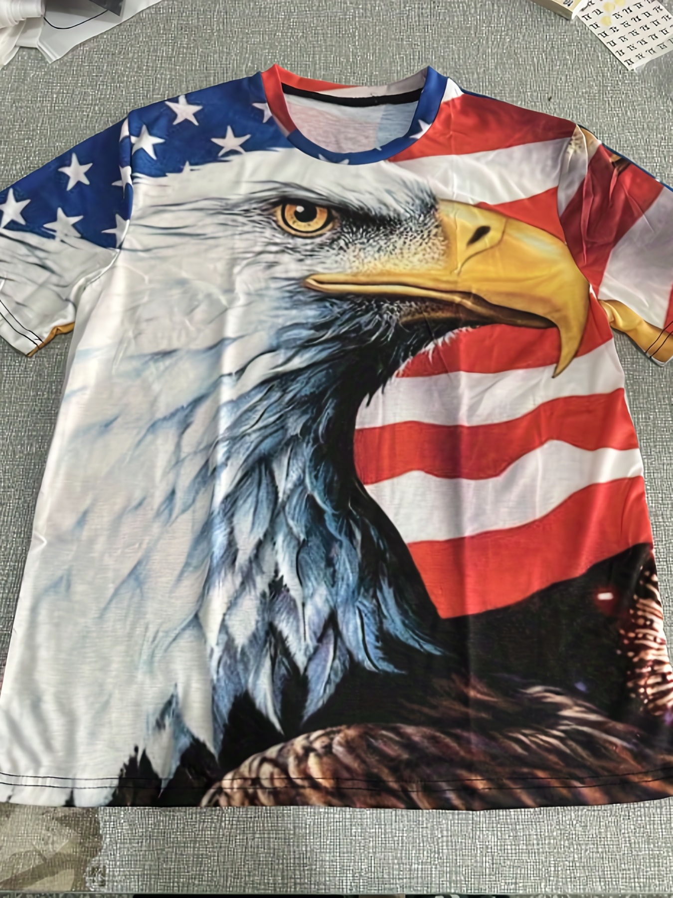 New Summer Men 3D Print Eagle LOGO T-Shirts Fashion Casual Short