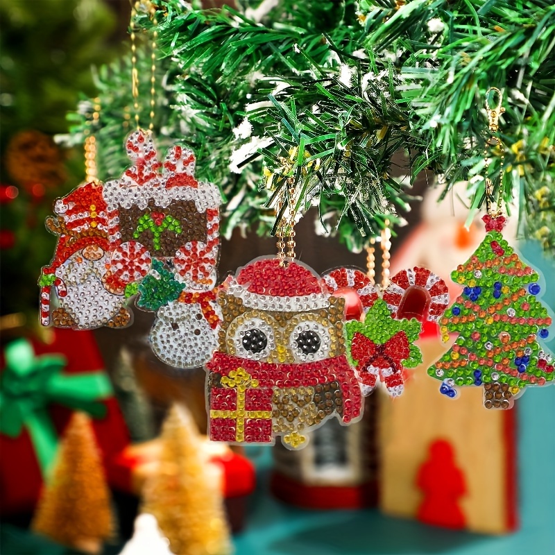12ピース クリスマス ダイヤモンドペインティング キーチェーンキット