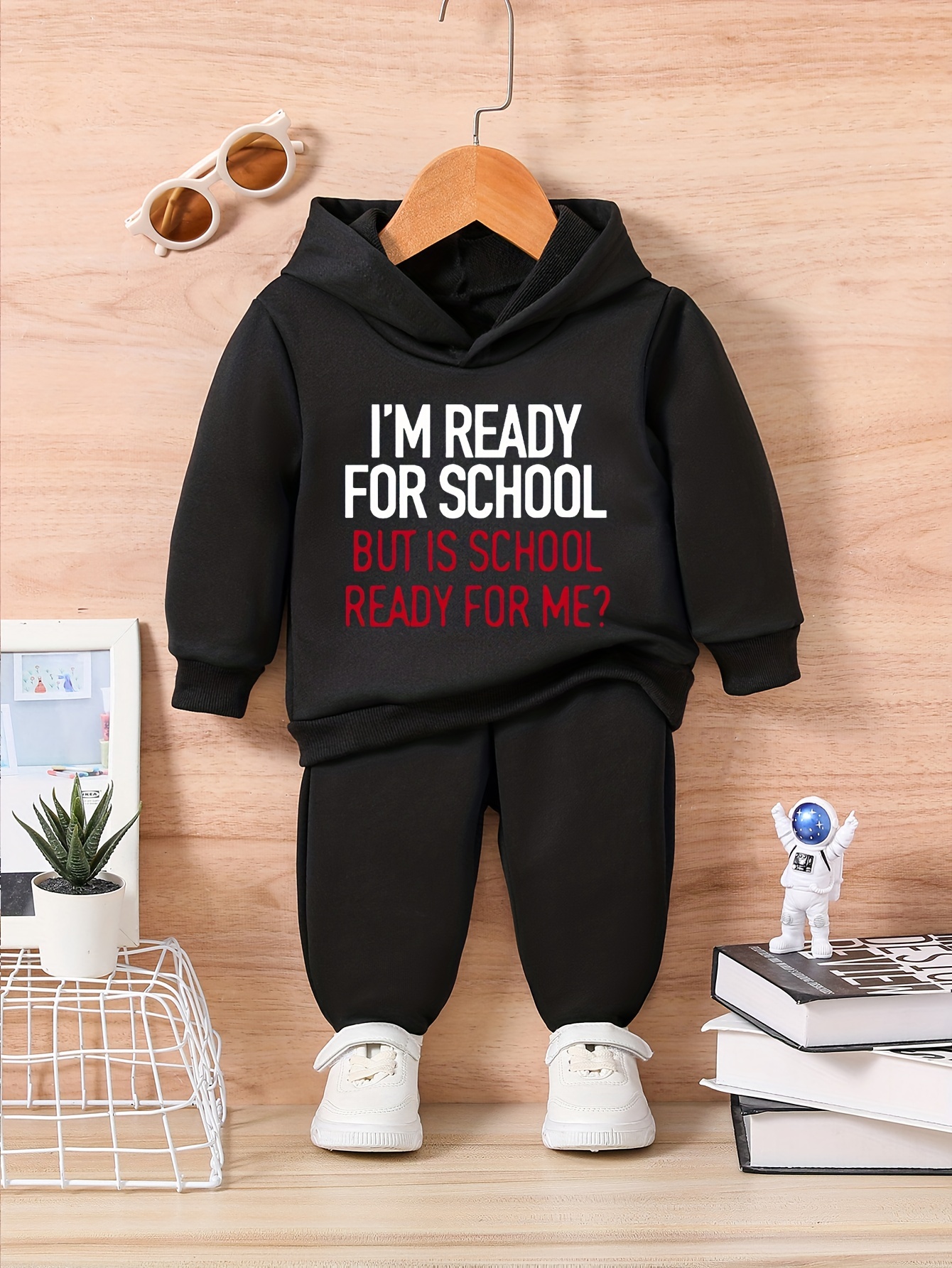 m Ready School Print Boys Outfits Casual Hoodies Long - Temu