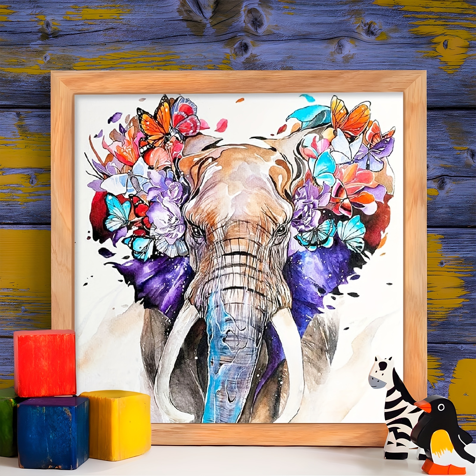 Diy 5d Diamond Painting Kit Without Frame Elephant Diamond - Temu