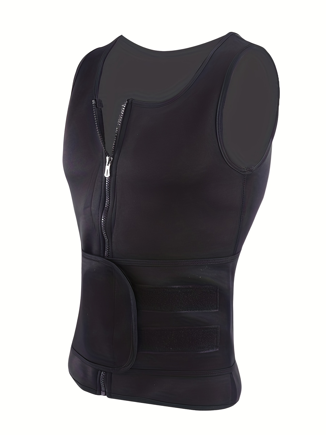 Sauna Suit For Men Waist Trainer Tummy Control Vest Zipper Body Shaper With  Adjustable Tank Top For Fitness