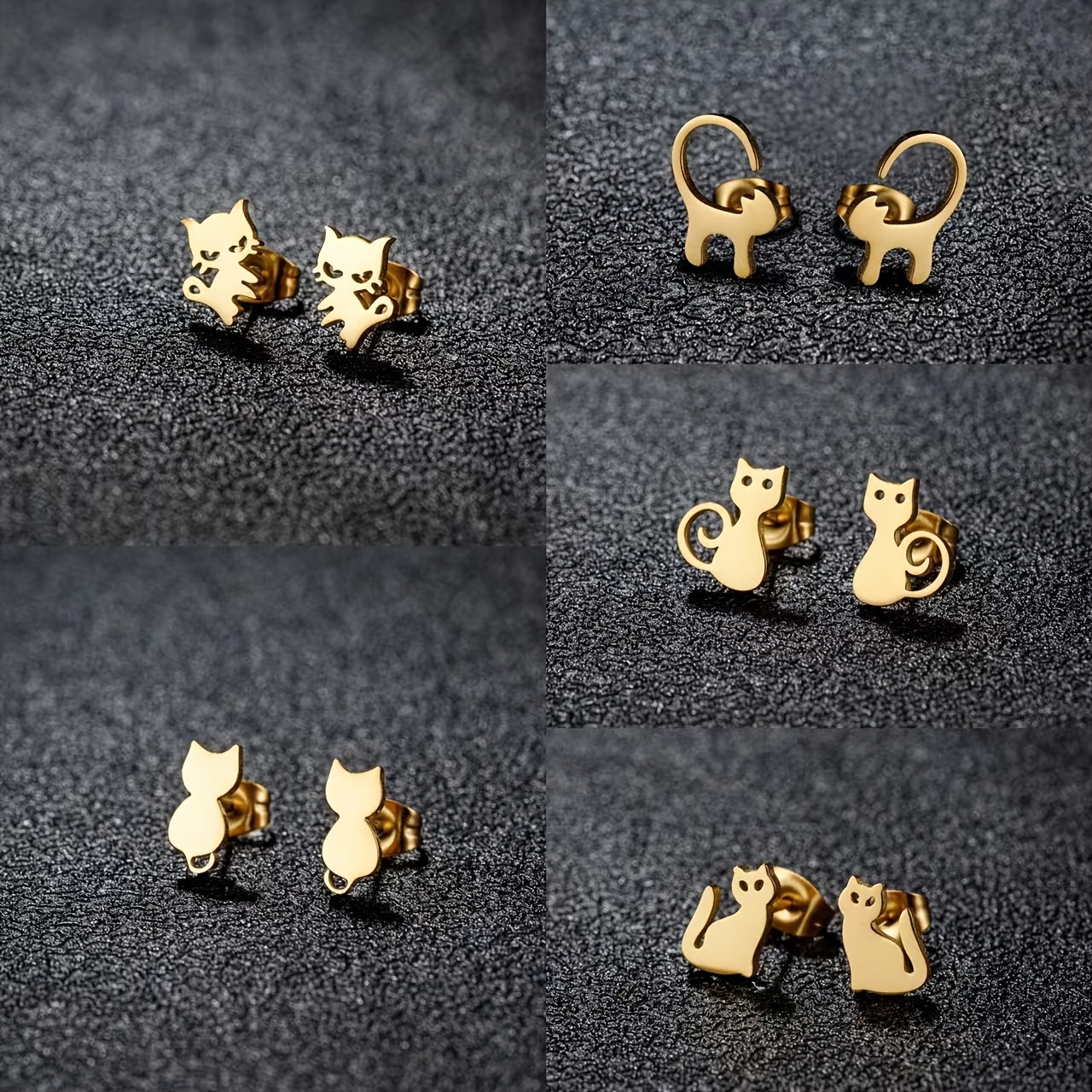 1pair Zinc Alloy Cute Rabbit & Fish Shaped Hook Earrings For Girls'  Birthday Jewelry Gift