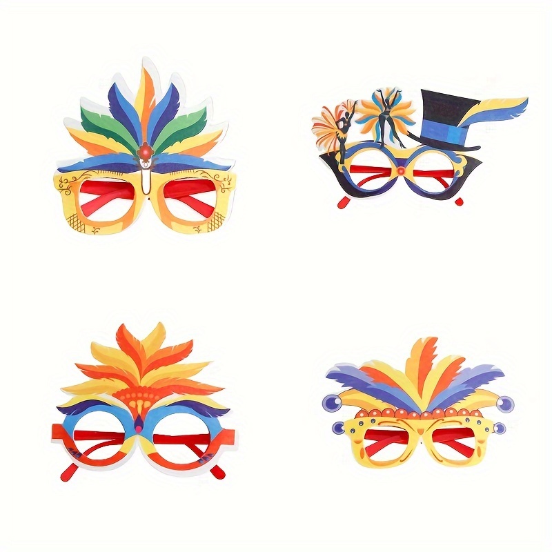 4pcs Gafas Carnaval Mexicano Decoración Maquillaje - Temu Chile