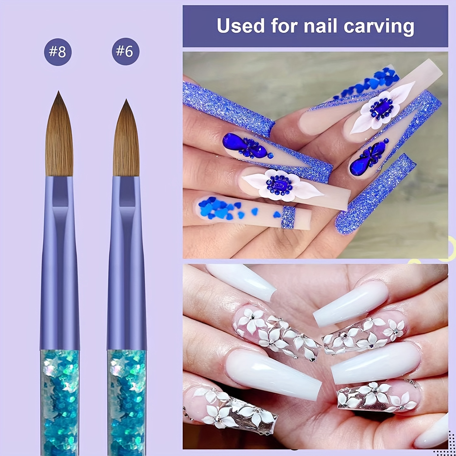 5pcs Acrylic Nail Brush, Nail Brushes for Acrylic Application, Acrylic