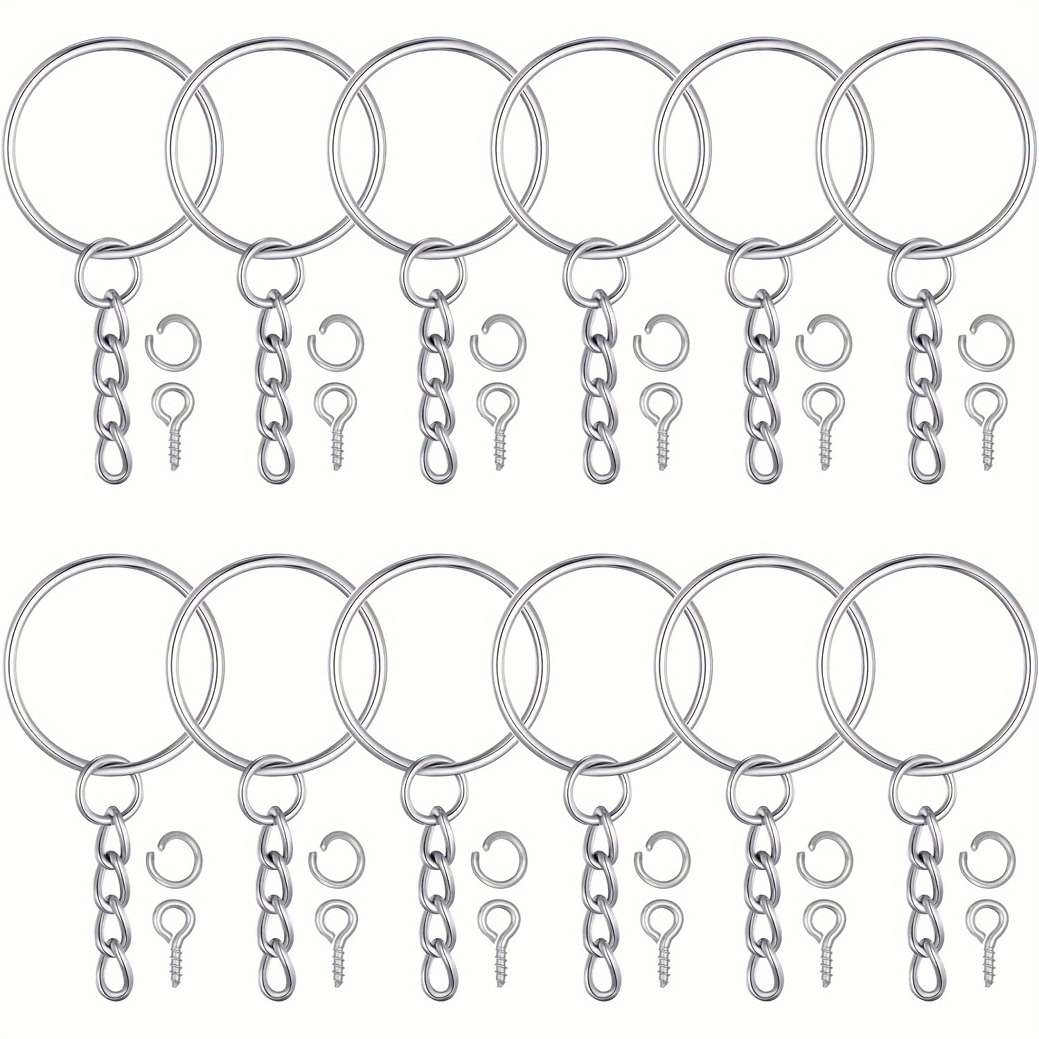 Suuchh 140 Pcs Split Key Rings, 1/2 inch Small Key Ring for Keychains,Silver Jewelry Jump Rings, Split Metal Key Rings Key Chains for Crafts Jump