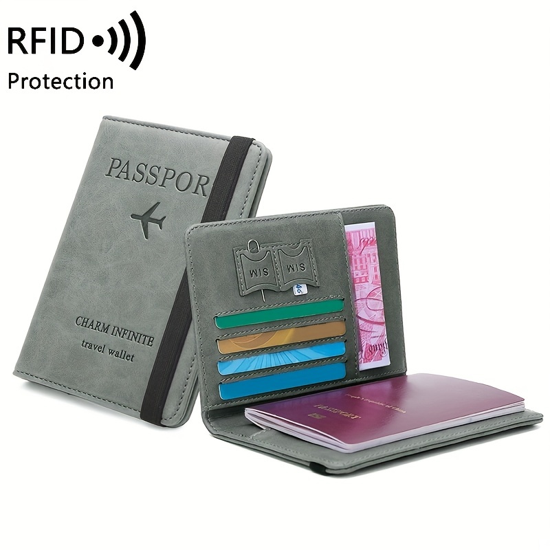 

Rfid Anti-theft Swipe Passport Holder Multi-functional Passport Travel Wallet Card Bag Neutral Passport Holder Cover Document Folder Ticket Storage Bag Unisex Bag For Daily Use