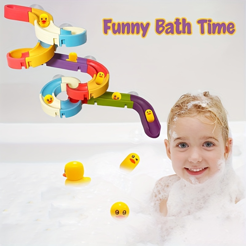 Shower Track Slide Toys Bathtub Slide Toys Kids Shower Track Toy Bath Toys  For Kids Toddlers Wall Bathtub Track Shower Water Slider Toys With 8 Sution