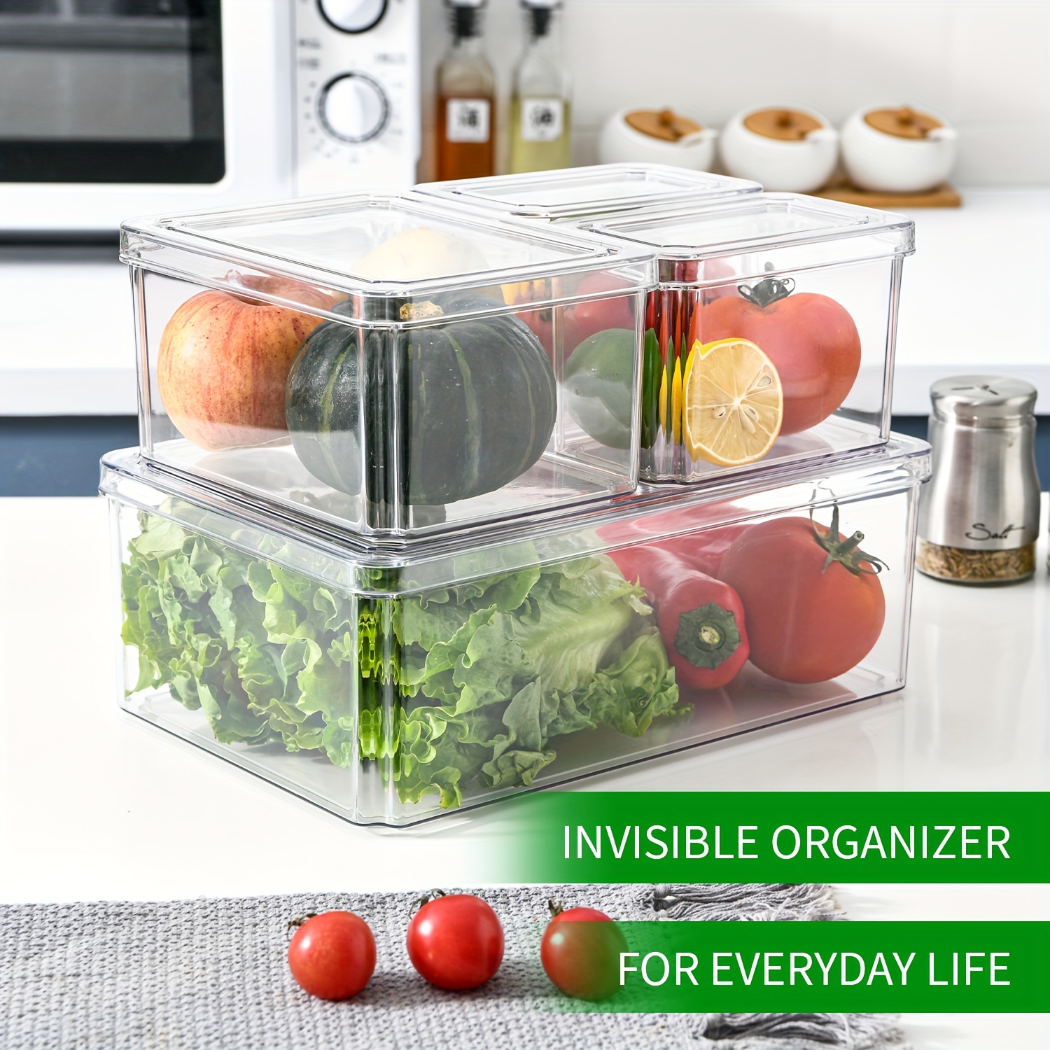 Kitchen Refrigerator Rectangular Fresh-keeping Box, Microwave  Heat-resistant Plastic Lunch Box, Food Meal Box, Refrigerator Fruit  Vegetable Crisper, Dumpling Meat Eggs Ginger Garlic Green Onion Food Storage  Containers, Home Kitchen Utensil - Temu