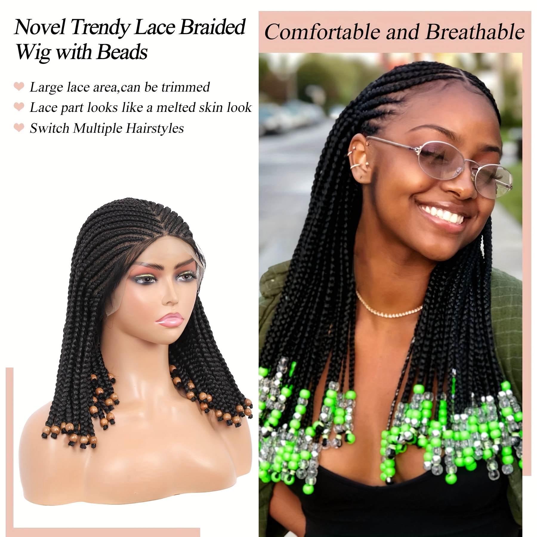 All Back Cornrows Braided Wig Stich Braids Handmadewig Braids