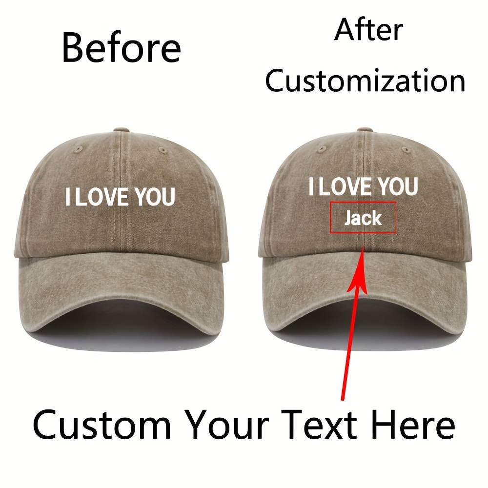 Personalised Printed Baseball Cap - Baseball Hat Sports Hat Gift Custom  Printed