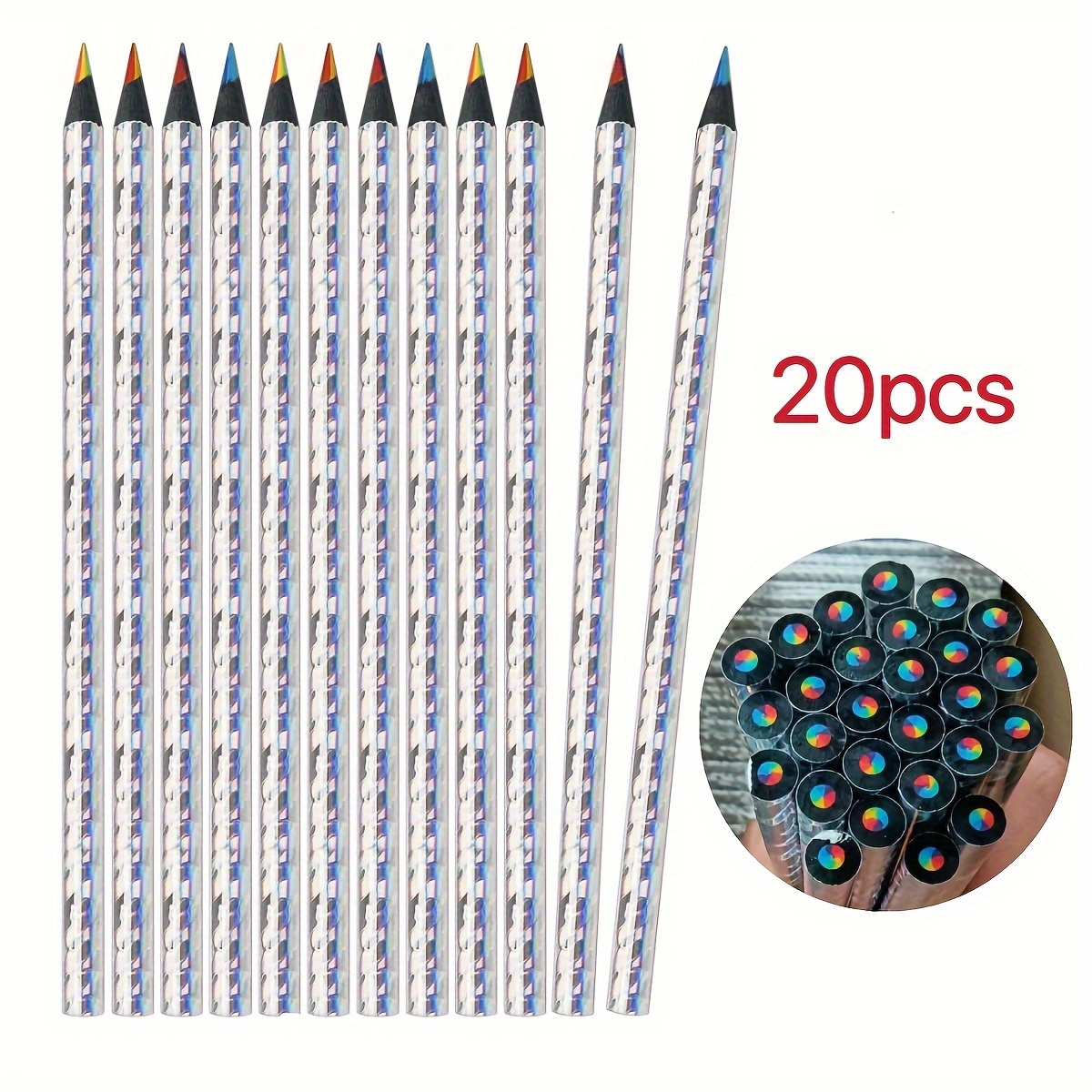 20PCS 7 in 1 Rainbow Pencil Set, Fun Rainbow Colored Pencils for