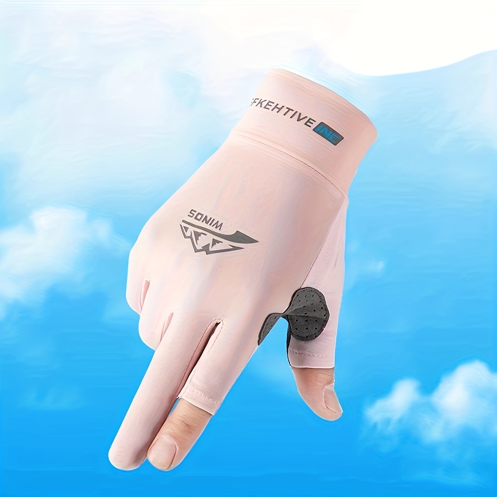 2022 Summer Breathable Sports Men's Fishing Gloves Women's Two-finger Touch  Screen Non-slip Sunscreen Fitness Riding Gloves Blue