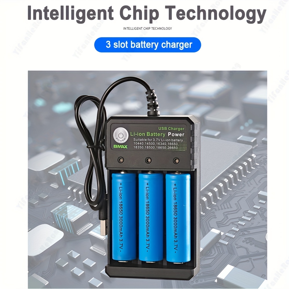 Chargeur Smart 18650 à 2 Emplacements Chargeur de Batterie au Lithium Chargeur  Universel de Batterie USB