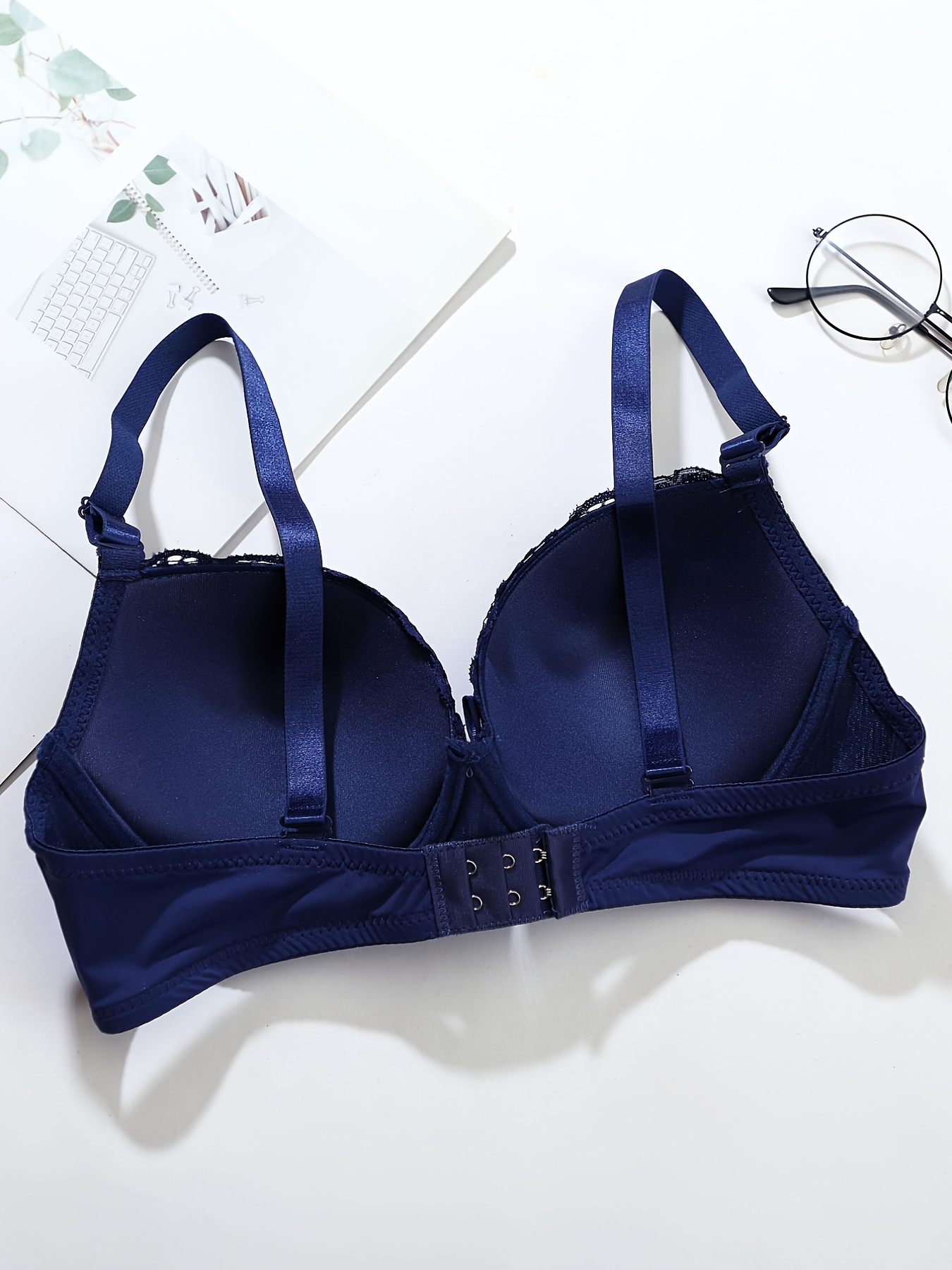 Contrast Lace Push Bra Comfy Breathable Bow Tie Intimates - Temu