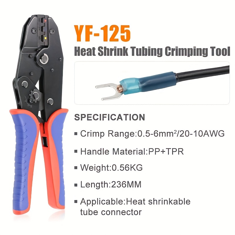 Yf 125 Crimping Tool Heat Shrink Connectors Ratcheting Wire - Temu