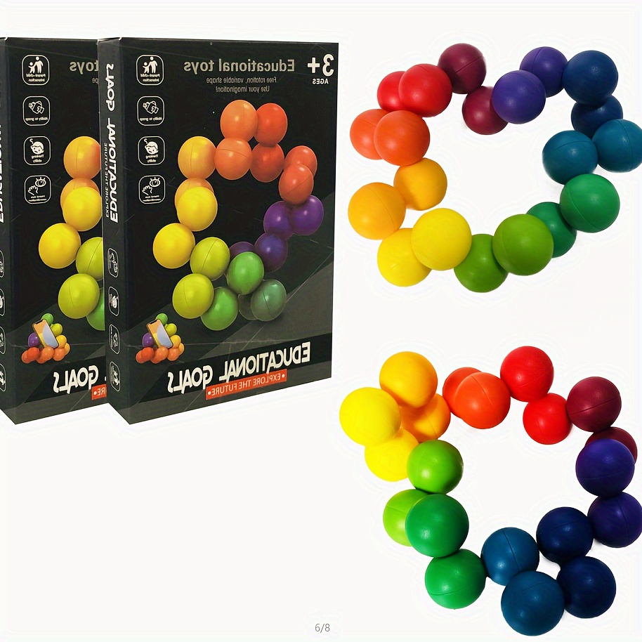 Rainbow Puzzle Ball Fidget Ball Decompression Stress Relief - Temu