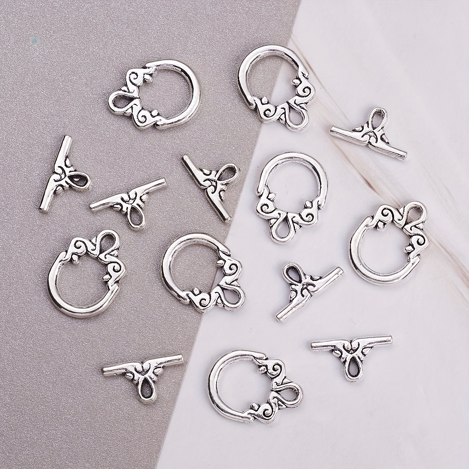 Toggle Clasps Silver, T Bar Ring, Large Silver Plated Jewelry Clasp,  Necklace Clasps, Bracelet Clasp, Closures for Necklaces Bracelets 