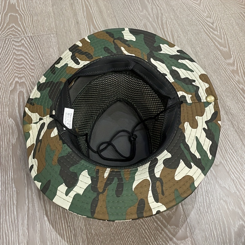 Summer Mens Bucket Hat Large Brim Camouflage Sun Hat Outdoor Mountaineering  Fishing Hat Hollow Breathable Sun Protection Hat Sun Hat - Jewelry &  Accessories - Temu Australia