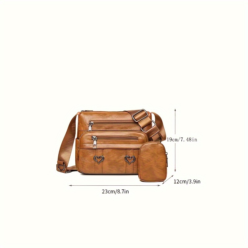 Vintage Multi-pocket Crossbody Bag, Retro Pu Shoulder Bag, Women's Casual  Handbag & Phone Purse For Travel Outdoor - Temu