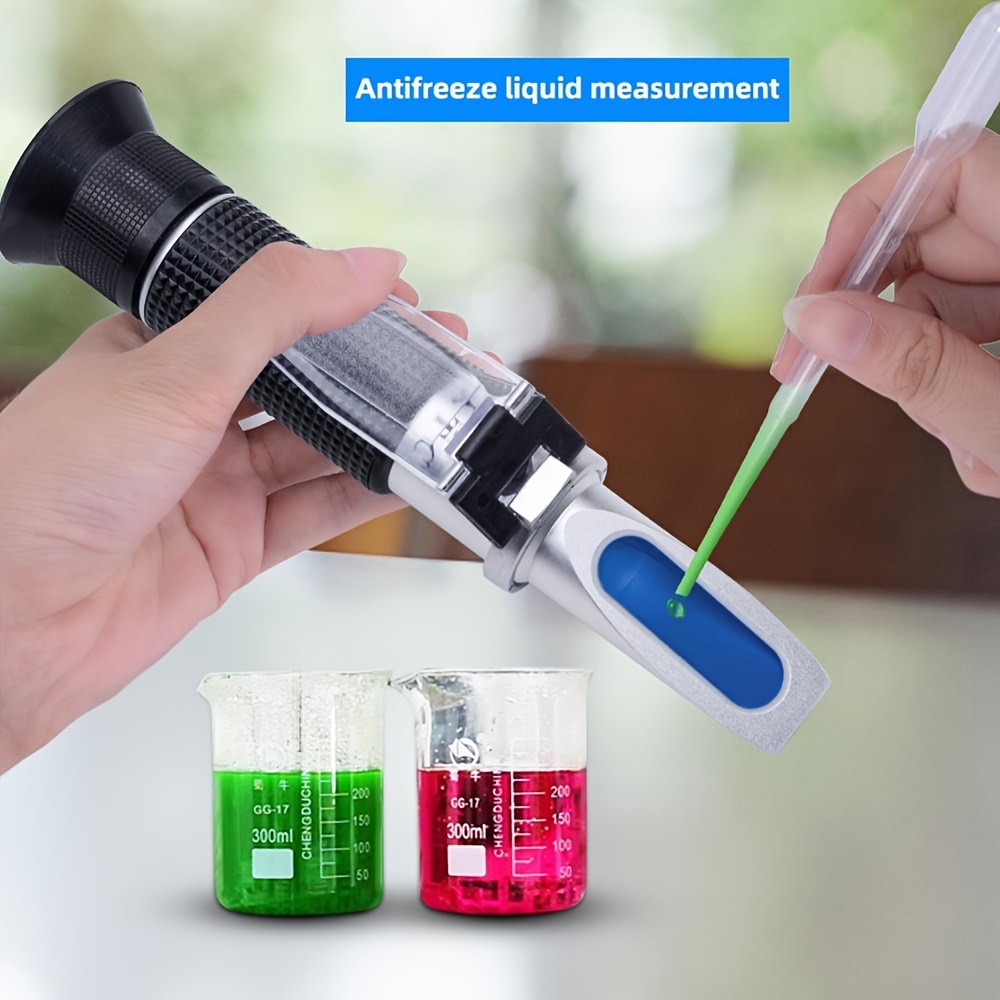 3-in-1 Antifreeze Refractometer, Battery Coolant Refractometer Antifreeze  Tester for Checking Freezing Point, Battery Fluids SG with ATC, Battery