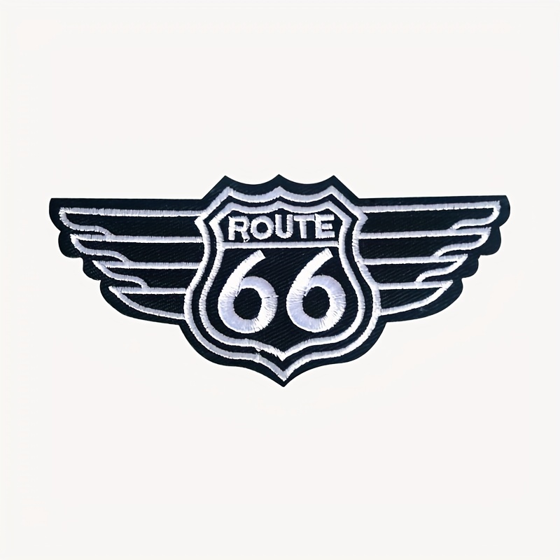 

1pc Route 66 Funny Embroidered Patches, Tactical Military Patch Ironing Backing, Cute Applique Accessories For Backpacks, Vests, Jackets, Jeans, Hats