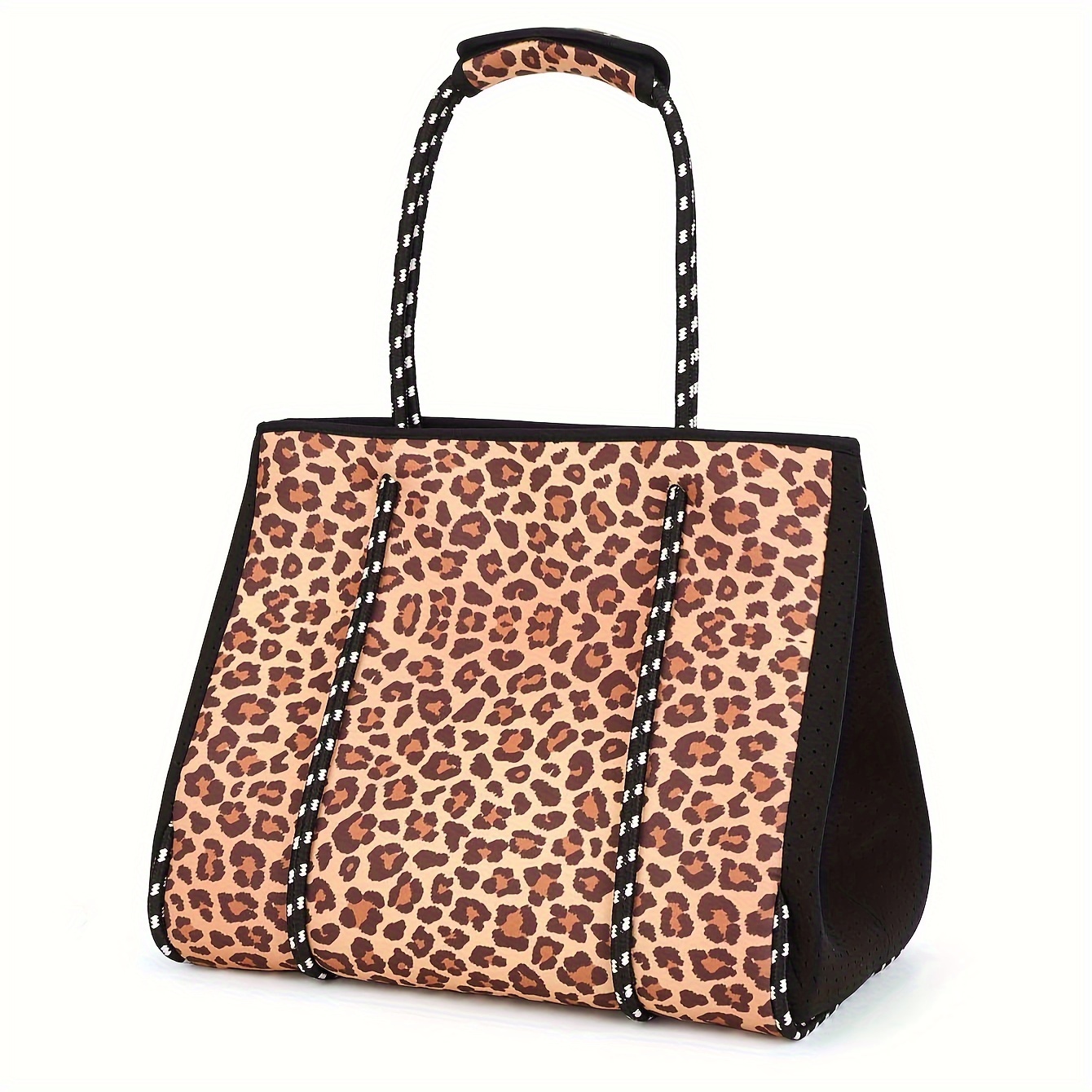 Metallic Leopard Animal Print Shoulder Beach Large Tote Bag