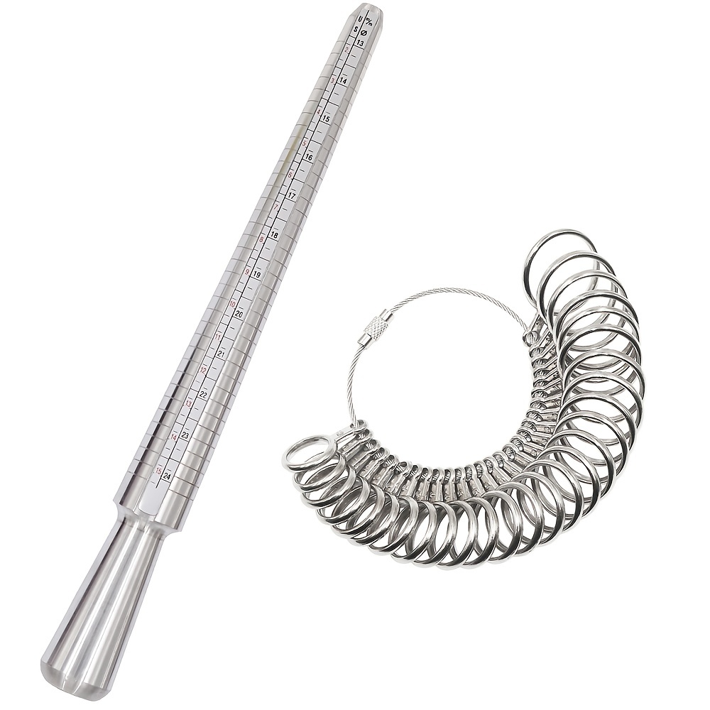1 Set Metal Professional Jewelry Tools | Finger Gauge Ring Sizer & Measuring US Size